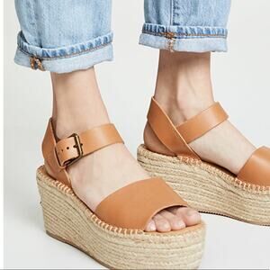 Soludos Sandals Minorca Platform Wedge in Tan Size 11
